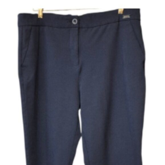 Badgley Mischka Navy Blue Cropped Trousers Women's Plus Size 18 - Picture 3 of 16